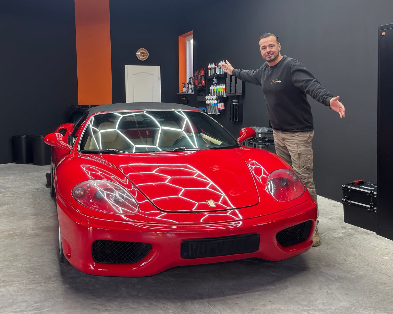 Ein Ferrari 360 von First Detailing Keramikversiegelt