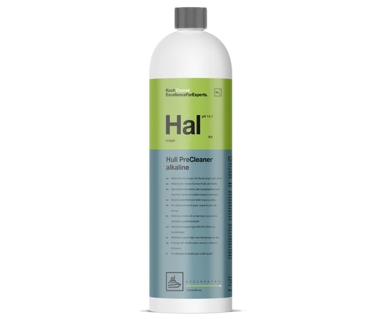 Das Bild zeigt die Flasche von Koch mit dem Hull PreCleaner